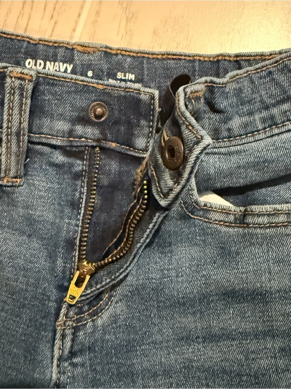 Old Navy Jeans Boys 6 Slim Blue Denim‎ Straight 360 Stretch Adjustable Waist